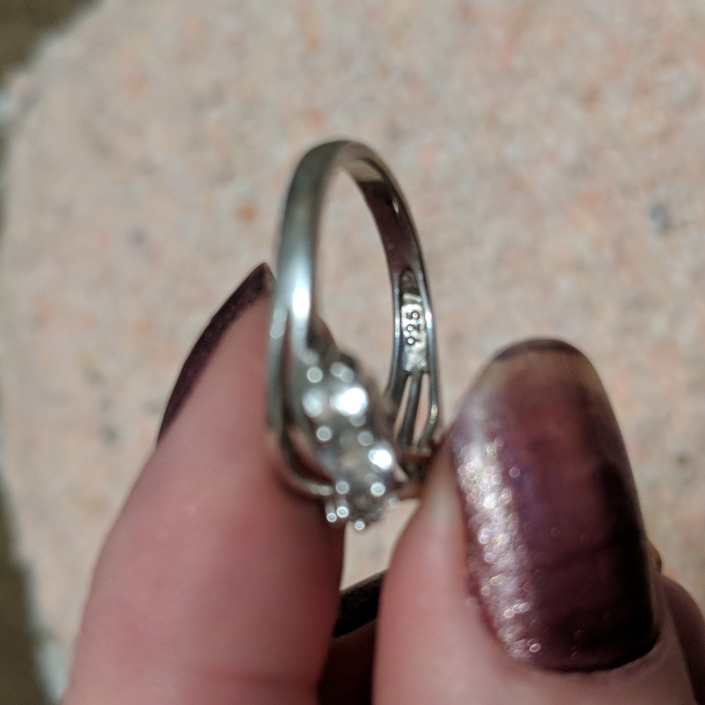 White sapphire & 925 silver ring - Picture 4 of 5